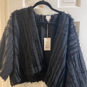 NEW WITH TAGS • lightweight crop black coat